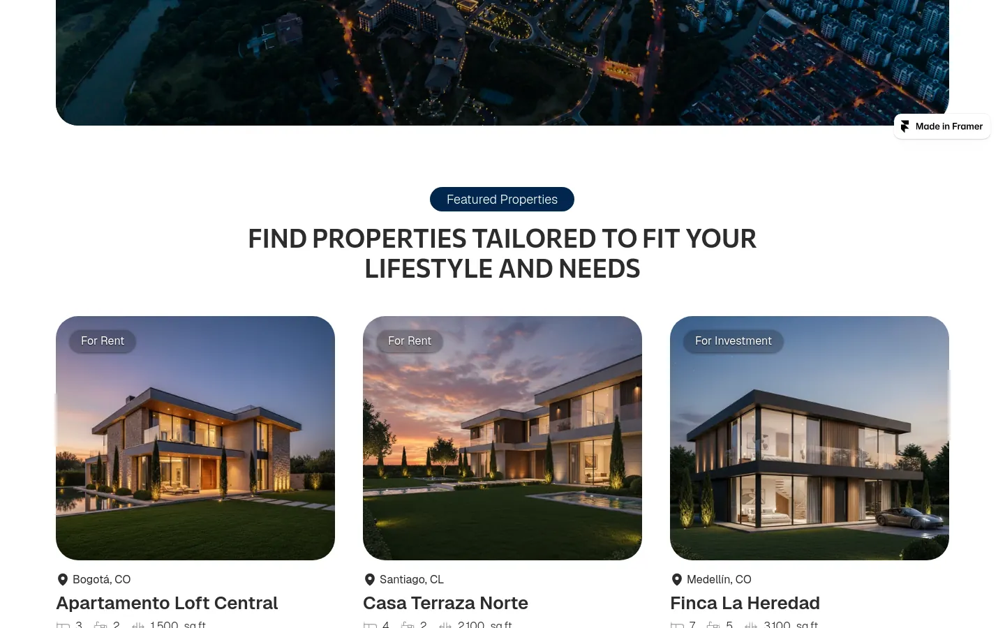 Austral Properties featured property cards